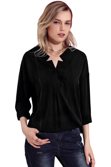 Wholesaler TINA - Black blouse bohemian chic style