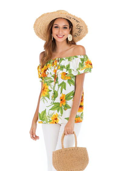 Wholesaler TINA - YELLOW blouses bohemian chic style