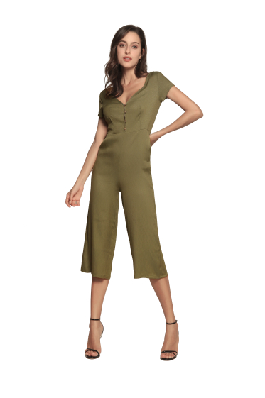 Wholesaler TINA - Green bohemian chic jumpsuit