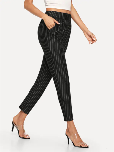 Pantalon carotte Noir et blanc TINA Paris Fashion Shops