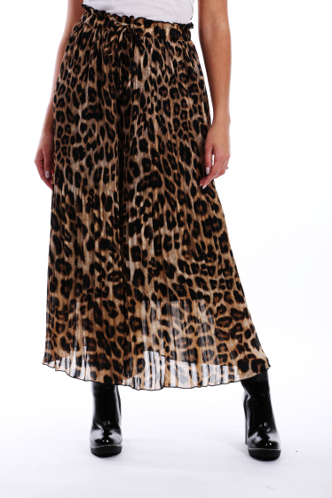 Grossiste TINA - Pantalon Palazzo à jambe large léopard marron et noir