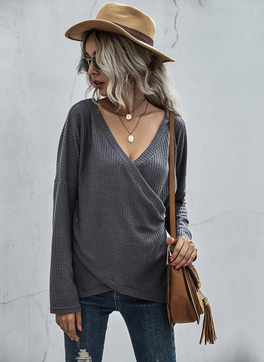Grossiste TINA - Pull Gris clair