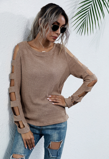 Grossiste TINA - Pull Taupe