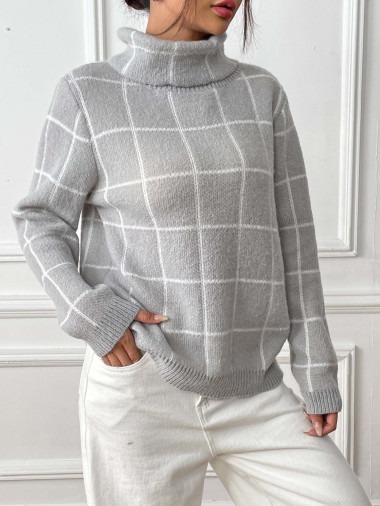 Großhändler TINA - GRAUE Pullover im Bohemian-Chic-Stil