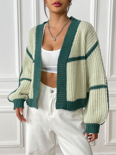 Wholesaler TINA - GREEN bohemian chic style sweaters