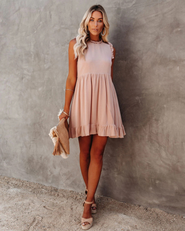 Wholesaler PRETTY SUMMER - Ruffled dress Pink