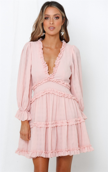 Wholesaler PRETTY SUMMER - Ruffled dress Pink