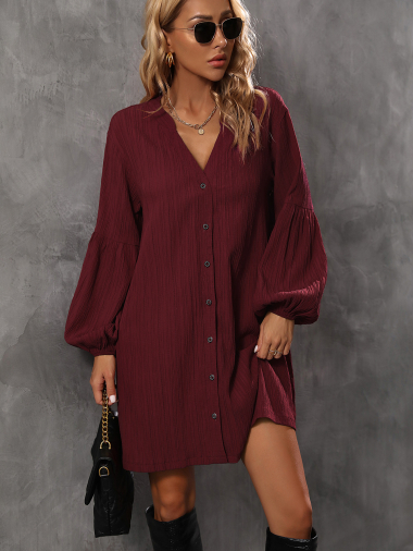 Wholesaler TINA - Burgundy shirt dress