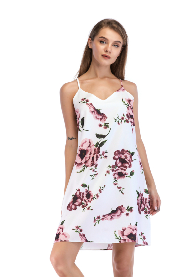 Wholesaler TINA - Floral straight dress White