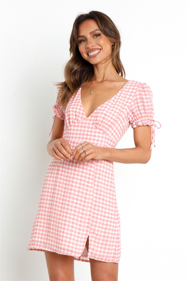 Wholesaler PRETTY SUMMER - Pink and white straight dress