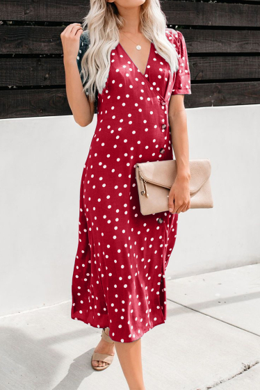 Wholesaler TINA - Red and white straight dress