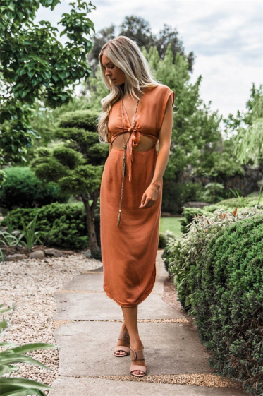 Wholesaler PRETTY SUMMER - Orange sheath dress