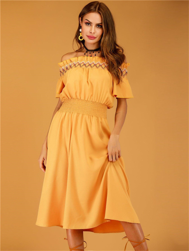 Großhändler PRETTY SUMMER - Gelbes Kleid