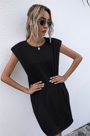 Wholesaler TINA - Black Leila dress bohemian chic style