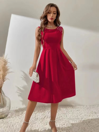 Robe midi Rouge