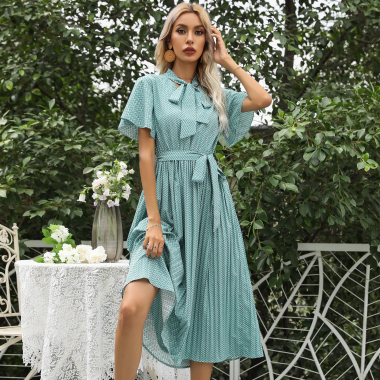 Wholesaler TINA - Turquoise midi dress bohemian chic style