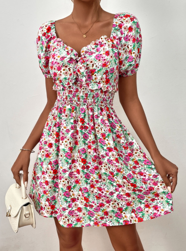 Wholesaler TINA - Skater dress - White and pink