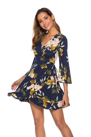 Grossiste PRETTY SUMMER - Robe patineuse Bleu nuit
