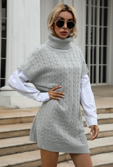 Wholesaler TINA - Sweater dress Light gray