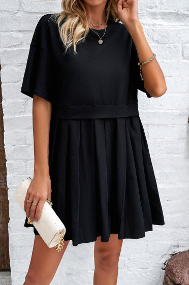 Wholesaler TINA - Black Shiori dress in bohemian chic style
