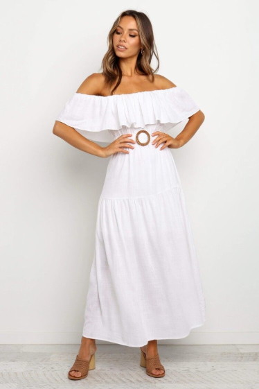 Wholesaler TINA - Ruffled dress White bohemian chic style