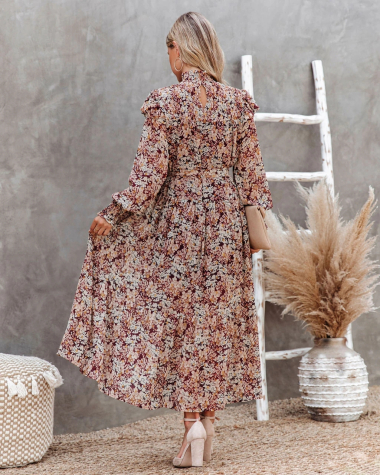 Wholesaler TINA - BEIGE bohemian chic style dresses