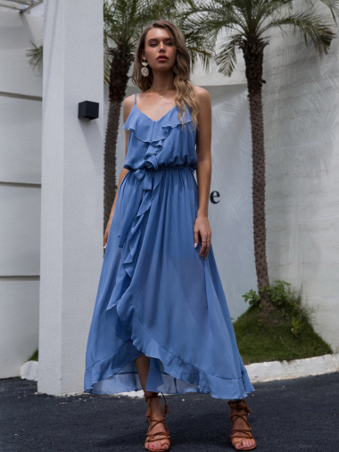 Wholesaler TINA - BLUE dresses bohemian chic style
