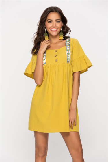 Wholesaler TINA - YELLOW dresses bohemian chic style
