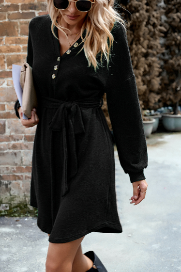 Wholesaler TINA - BLACK bohemian chic style dresses