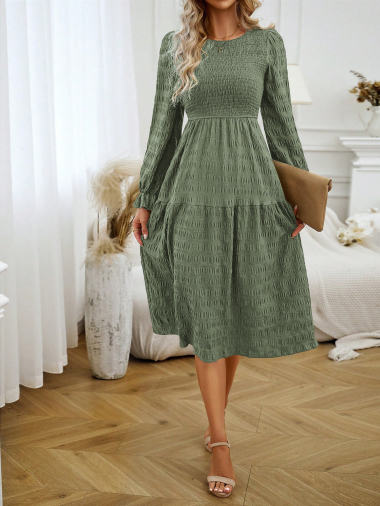 Wholesaler TINA - GREEN dresses bohemian chic style