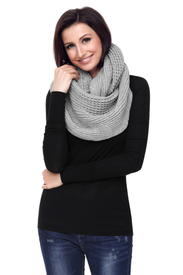 Wholesaler TINA - Gray scarf bohemian chic style