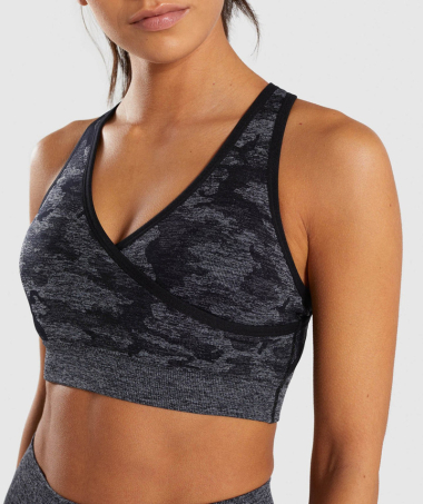 Wholesaler TINA - Sports bra Heather gray and heather black New Model