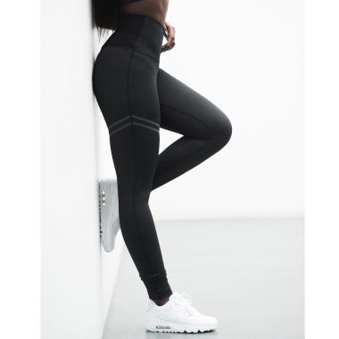 Großhändler TINA - Sport-Leggings mit hoher Taille, Schwarz, neues Modell