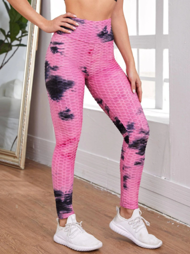 Großhändler TINA - Sport-Leggings mit hoher Taille, rosa, neues Modell