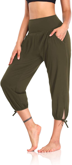 Wholesaler TINA - Sport Cropped high waisted pants Khaki New Model