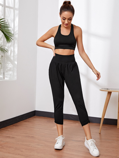 Wholesaler TINA - Sport Cropped high waist pants Black New Model
