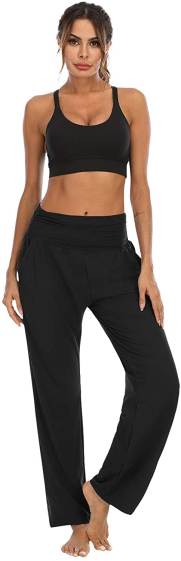 Grossiste TINA - Sport Pantalon casual taille haute Noir Nouveau Modèle