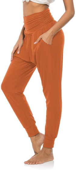 Grossiste TINA - Sport Pantalon casual taille haute Orange Nouveau Modèle