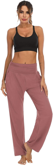 Wholesaler TINA - Sport High-waisted casual pants Old pink New Model