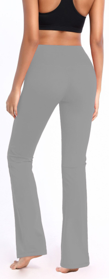 Grossiste TINA - Sport Pantalon flare taille haute Gris clair Nouveau Modèle