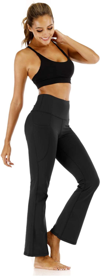 Grossiste TINA - Sport Pantalon flare taille haute Noir Nouveau Modèle