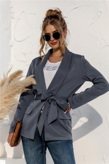 Wholesaler TINA - Gray bohemian chic style jacket