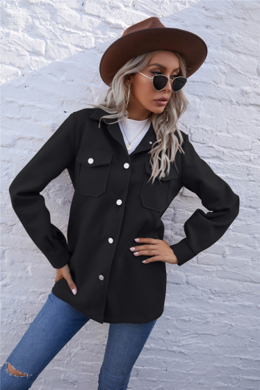 Wholesaler TINA - Black bohemian chic style jacket