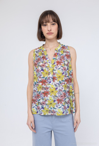 Wholesaler COLOR BLOCK - Sleeveless floral blouse