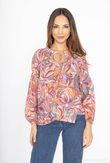 Wholesaler COLOR BLOCK - Tropical print blouse