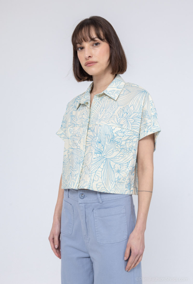Wholesaler COLOR BLOCK - Floral print crop top shirt
