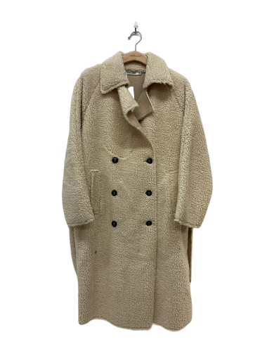 Wholesaler COLOR BLOCK - Long teddy-effect coat
