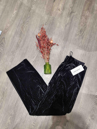 Wholesaler COLOR BLOCK - Women's shiny velvet pants