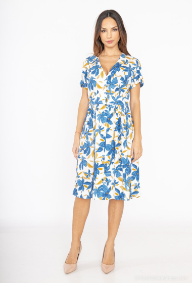Wholesaler COLOR BLOCK - Blue patterned dress