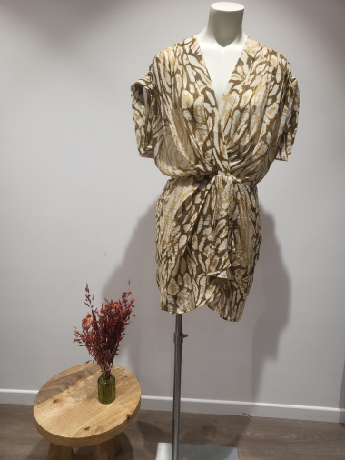 Grossiste COLOR BLOCK - Robe imprimé animal femme